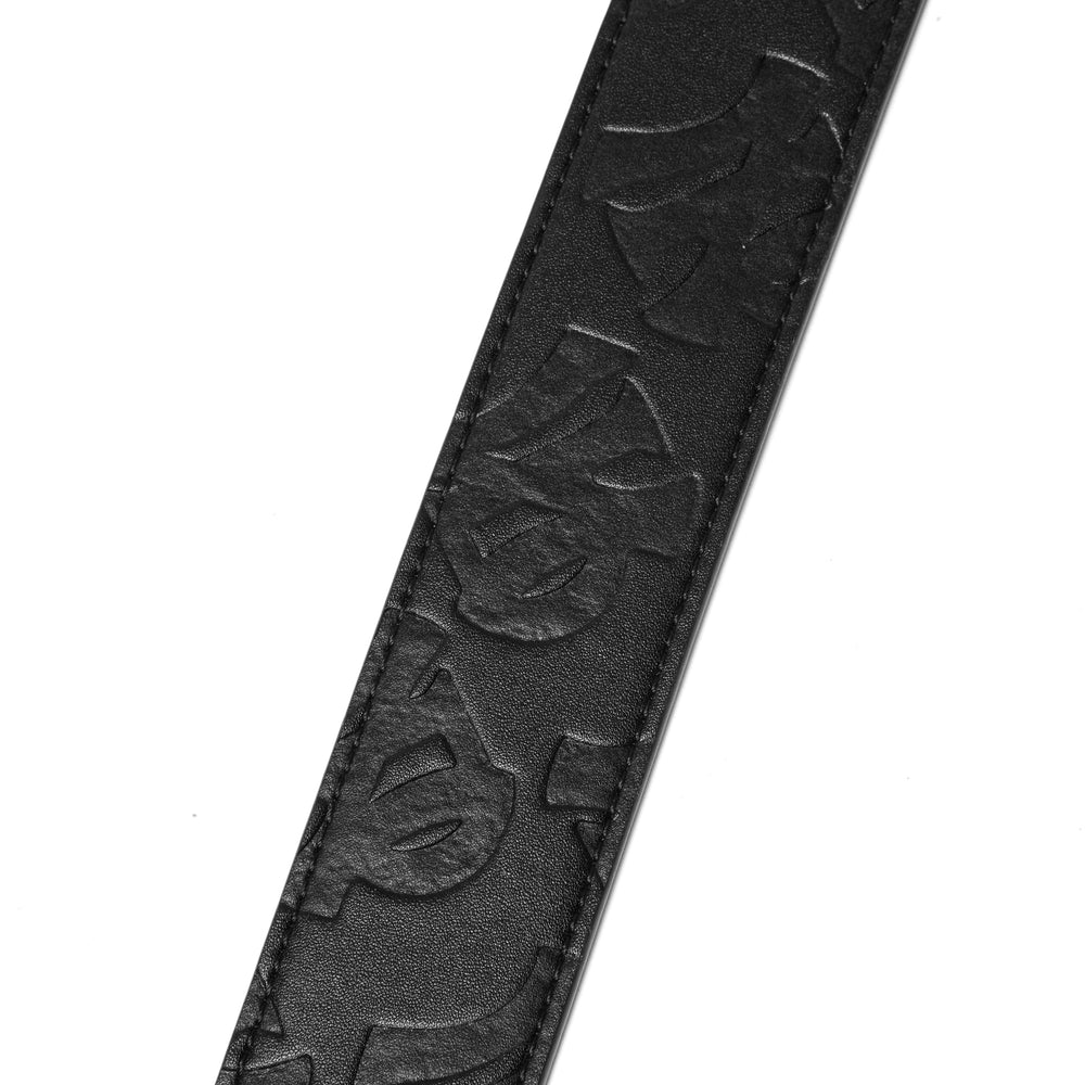 BLACK LEATHER LOGO BELT