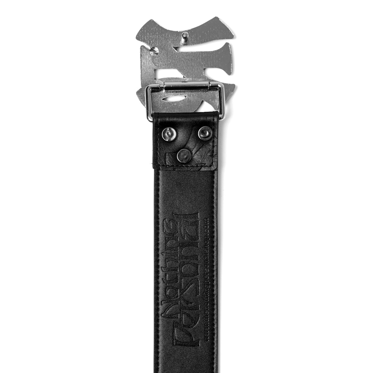 BLACK LEATHER LOGO BELT