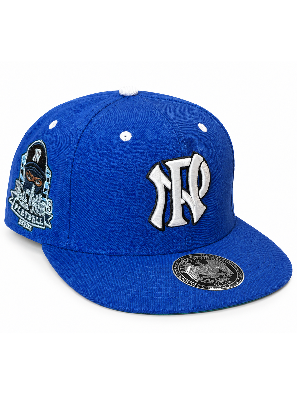 Blue Hat, quarter angle