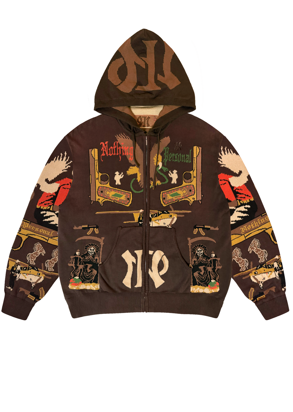 Mala Vibra Brown Hoodie, front