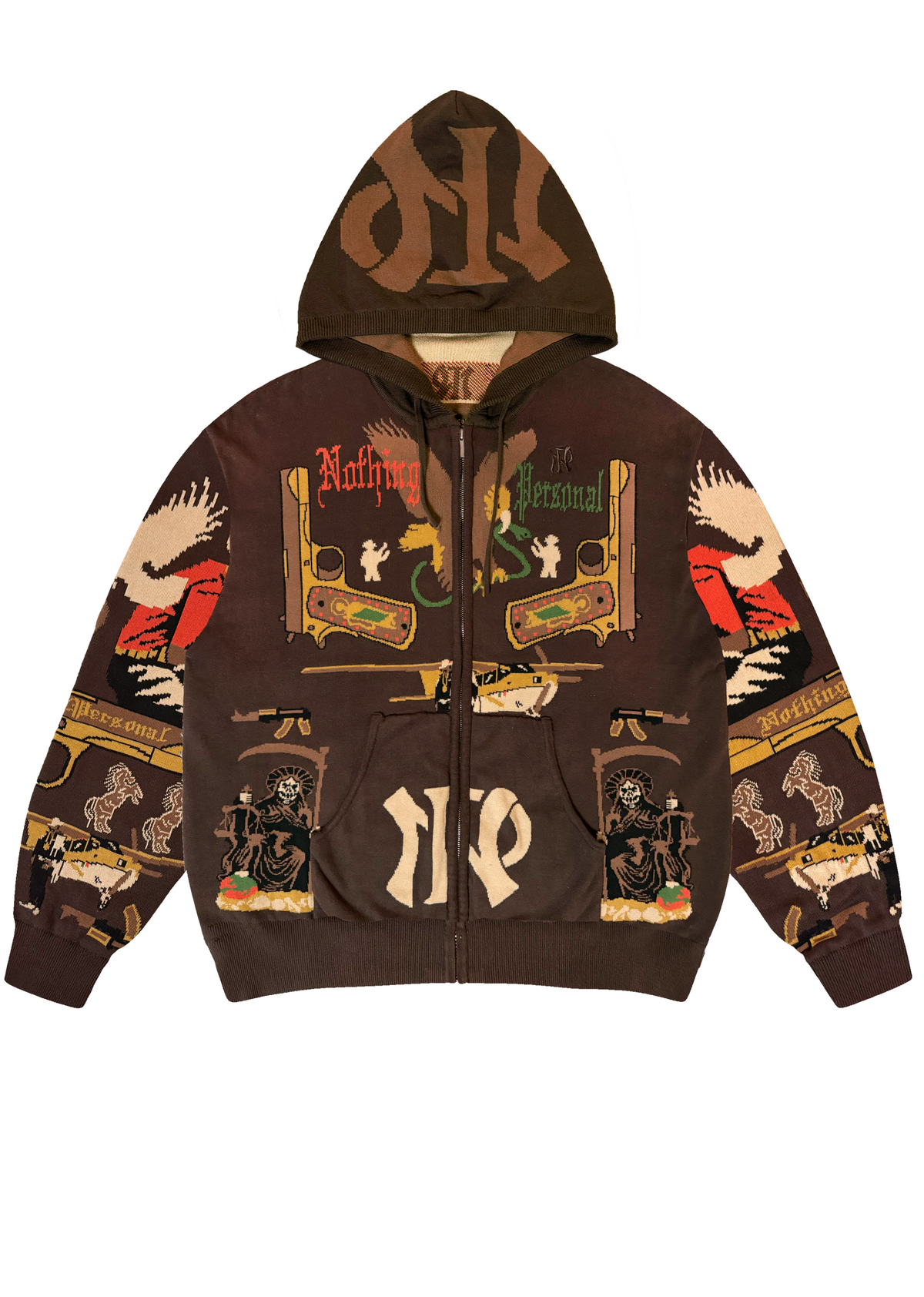Mala Vibra Brown Hoodie, front